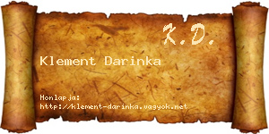 Klement Darinka névjegykártya